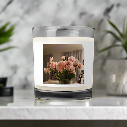 Glass Jar Soy Wax Candle - Pink Carnations
