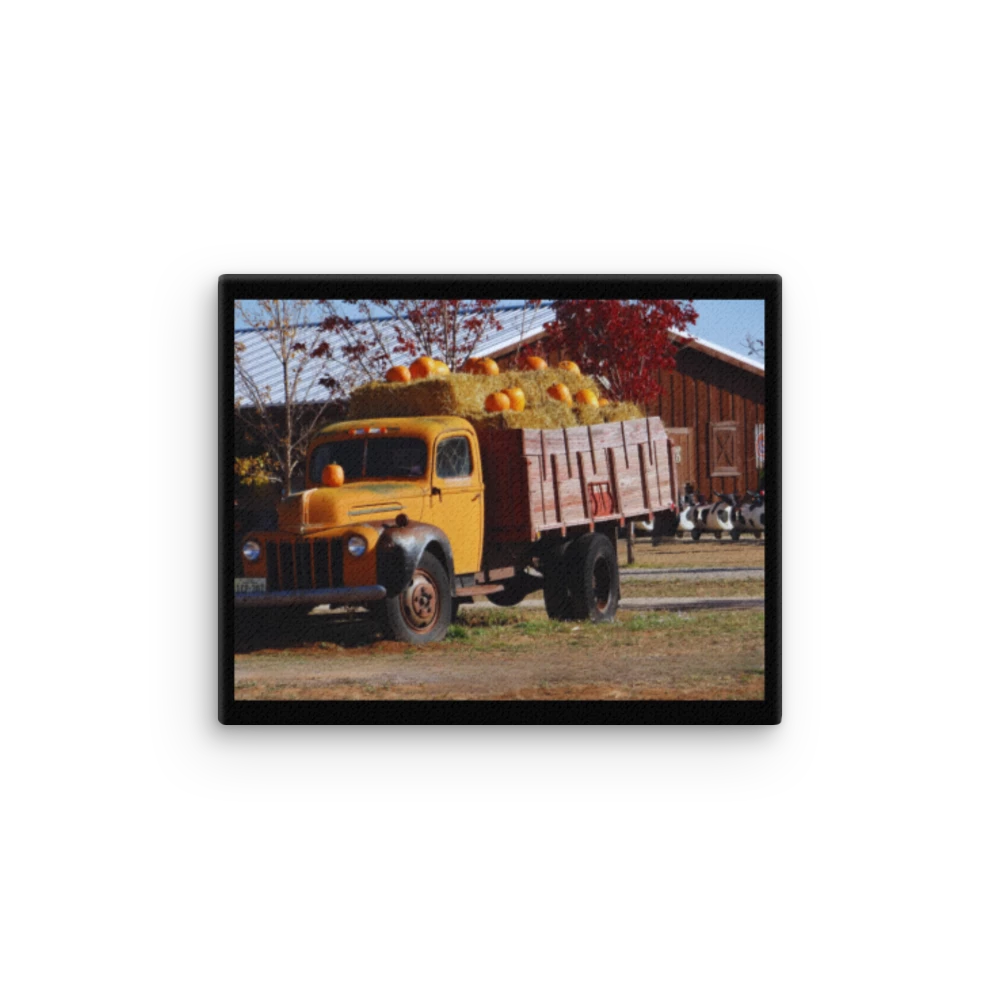 Thin Canvas Wall Art - "The Pumpkin Truck"