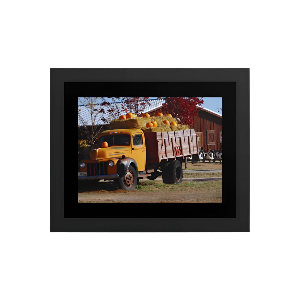 Premium Luster Photo Paper Framed Poster - The Pumpkin Truck -
