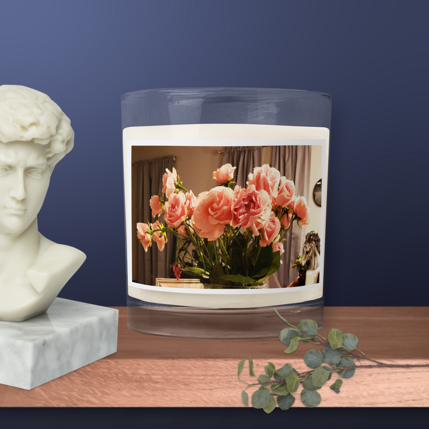 Pink Carnations_Glass jar soy wax candle, Vegan 570 gm