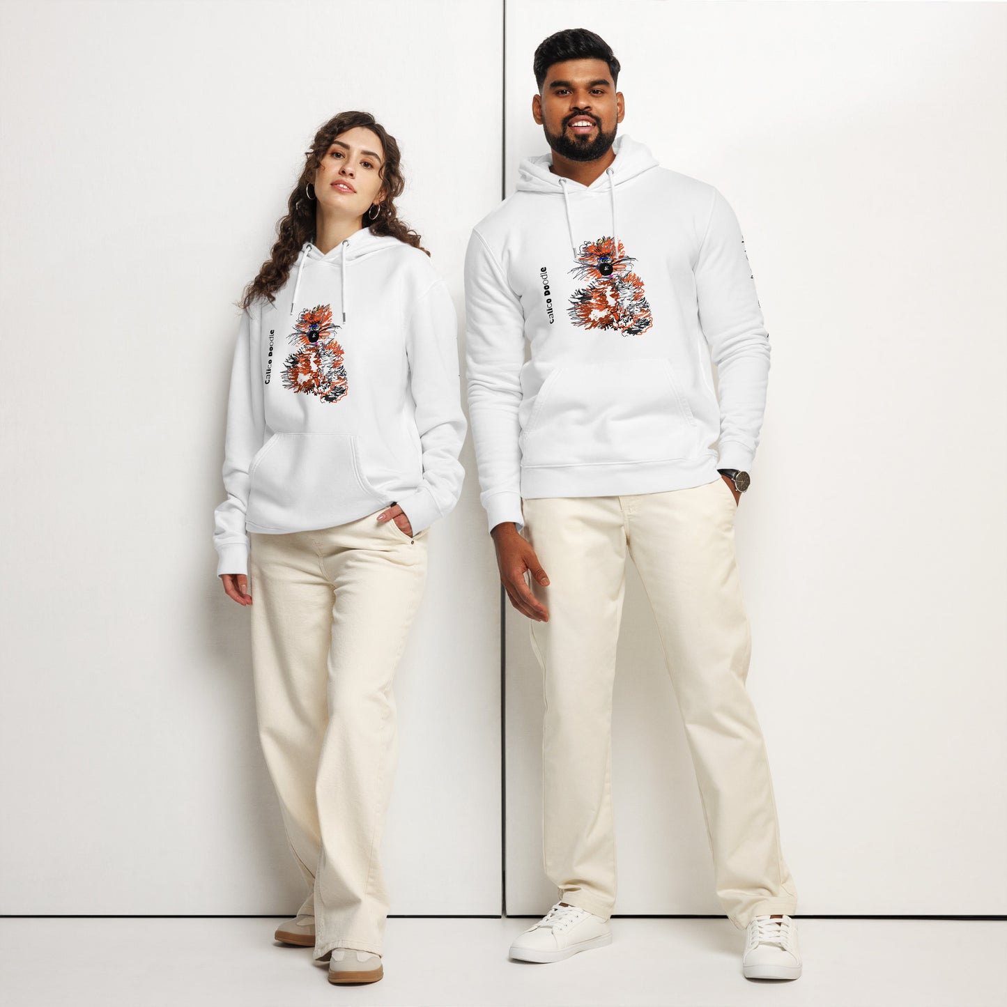 Calico Doodle 2 - Unisex essential organic hoodie