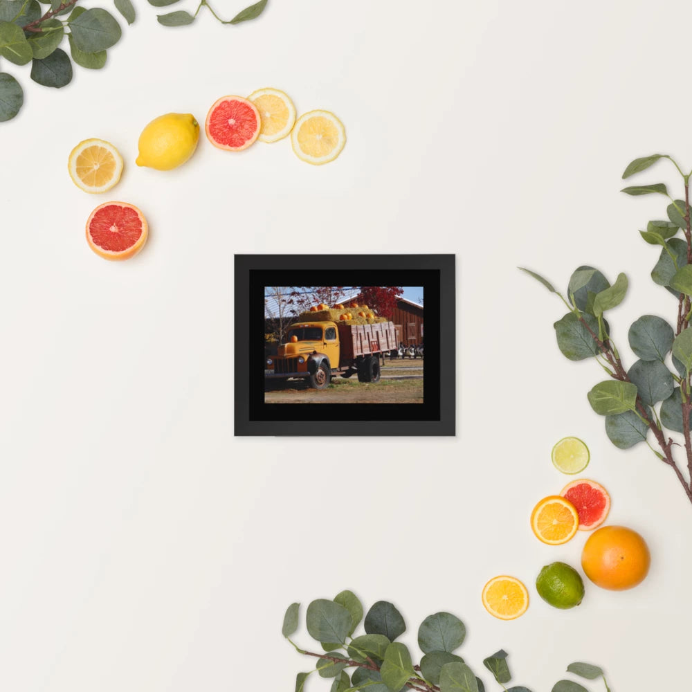 Premium Luster Photo Paper Framed Poster - The Pumpkin Truck -