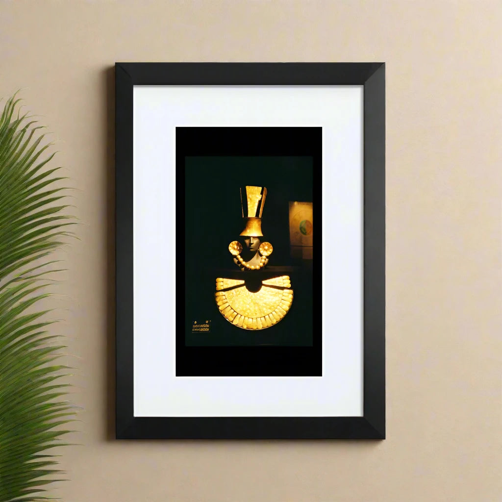 Inca Gold Headdress -Matte Paper Framed Poster With Mat (8"x12")