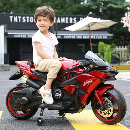 3.5' Long Children's Electric Two Wheeled Motorcycle for 3-9 Years Kids, Ride On