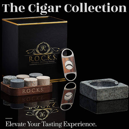 The Gentleman's Set - Cigar Aficionado w/ Whiskey Chilling Stones