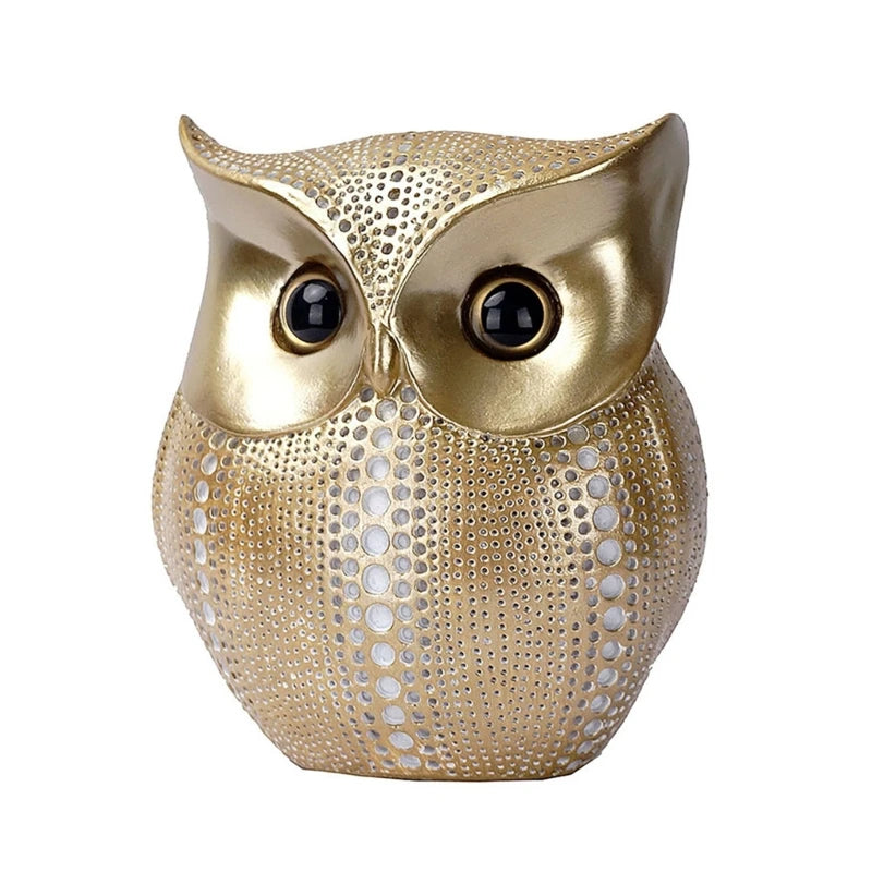 Nordic Style Owls, Figurines in Resin, Decor for Home or Office