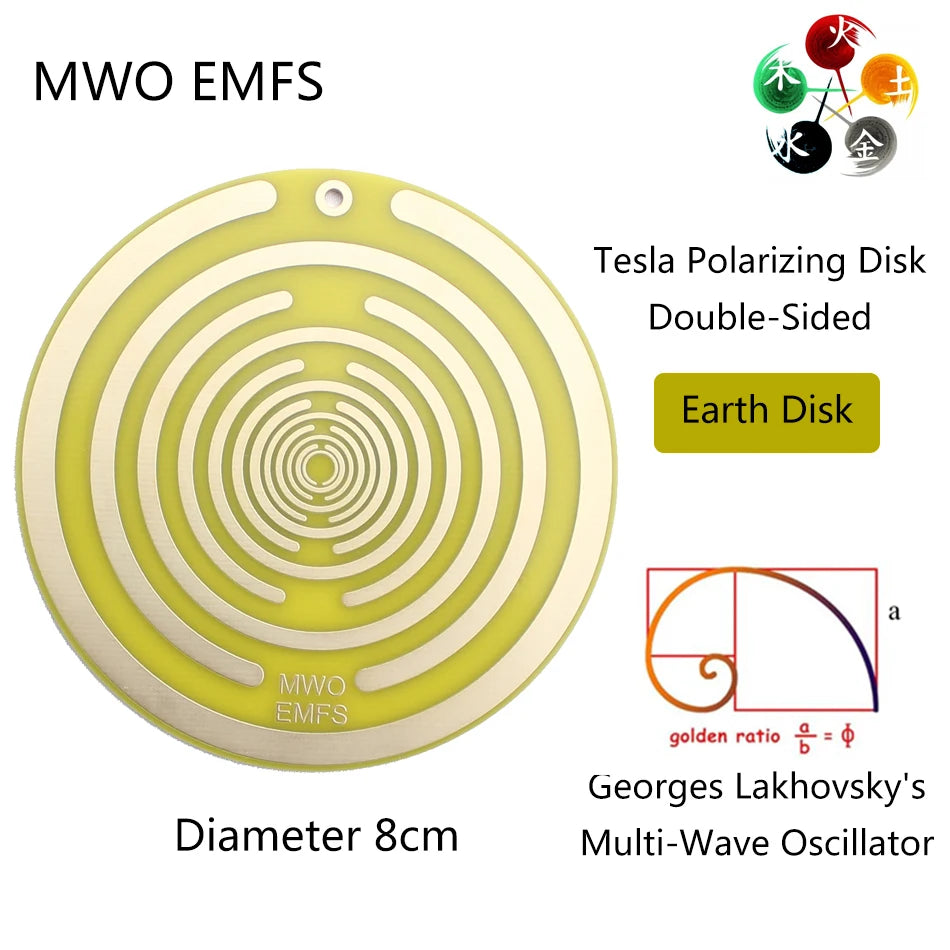 8cm Tesla Polarizing Meditation Disk Lakhovsky's MW Oscillator 5 Elements