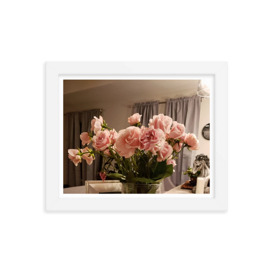 Premium Luster Photo Paper Framed Poster "Pink Carnations"