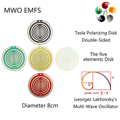 8cm Tesla Polarizing Meditation Disk Lakhovsky's MW Oscillator 5 Elements