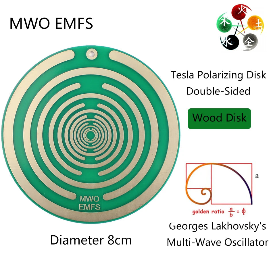 8cm Tesla Polarizing Meditation Disk Lakhovsky's MW Oscillator 5 Elements