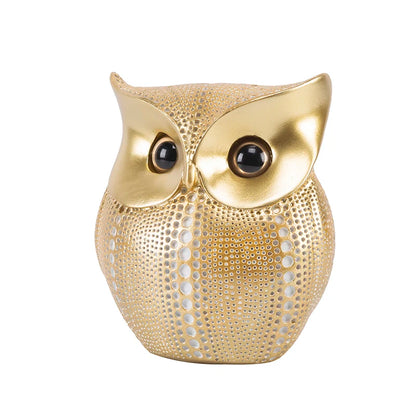 Nordic Style Owls, Figurines in Resin, Decor for Home or Office