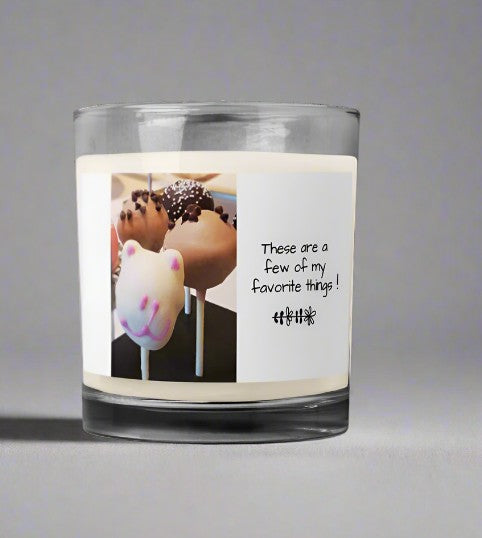 Glass Jar Soy Wax Candle - "Favorite Things" Cake Pop, Bear