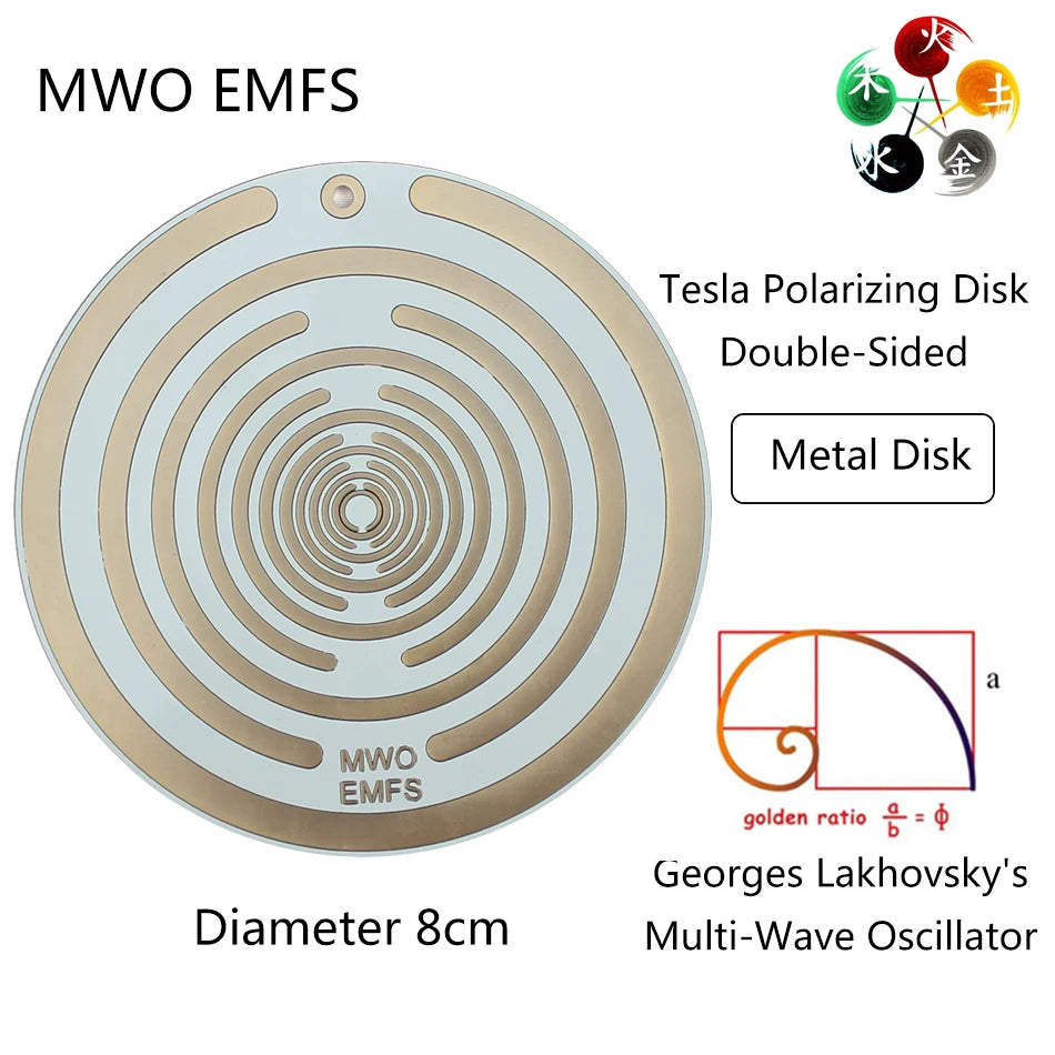 8cm Tesla Polarizing Meditation Disk Lakhovsky's MW Oscillator 5 Elements