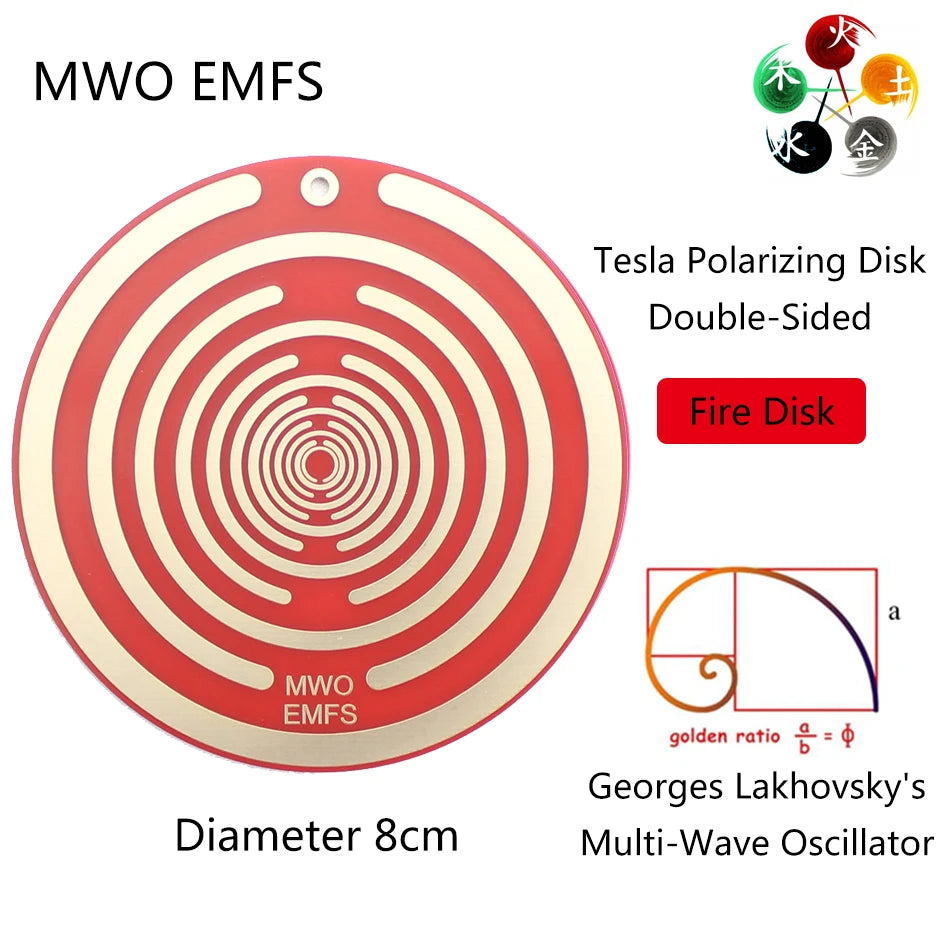 8cm Tesla Polarizing Meditation Disk Lakhovsky's MW Oscillator 5 Elements