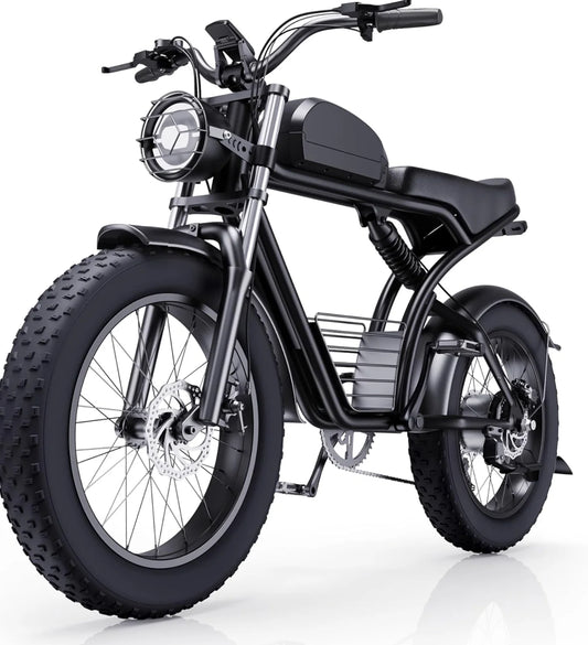 4"Fat Tire Electric Motorbike for Adults, 1500W 40MPH,48V 7-Speed E-Bike